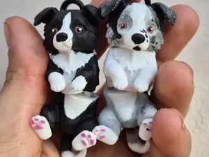 Articulated Border Collie Keychain