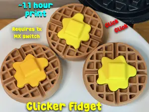 Waffle and Butter Clicker Fidget Toy (<1.1 hour)