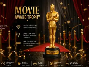 Movie Award Trophy & Custom Name Plate