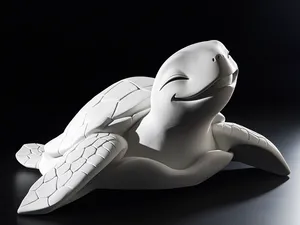 Smiling Sea Turtle Sculpture