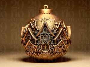 Village - Christmas Decorative Ball