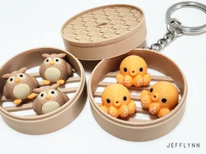 Octopus Bun Fidget Keychain (Dim Sum)