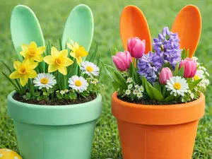 Blumentopf mit Hasenohren