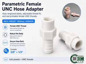 Parametric Auto-Labeled Female UNC Hose Adapter