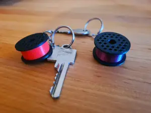 Filament spool keychain (with hanger/wall mount)