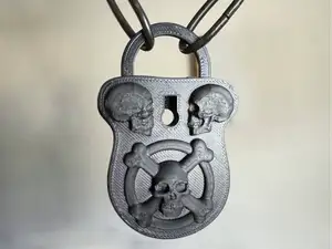 Antique Skull Lock and Key (Functional)