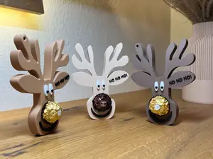 Rentierkopf mit Ferrero Rocher Nase // Ho Ho Ho!