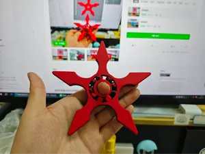 赛博手里剑五尖刃轴承旋转飞镖（重置版，没有尖刃，适合小孩玩耍）（无AMS也可以打印，打印方法看描述）