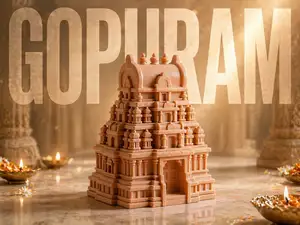 Sacred Skyline – Gopuram Desk Decor Model