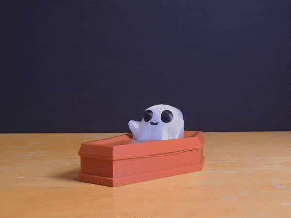Ghost and Coffin Fidget Clicker and Keychain