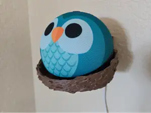 Wall mounted echo dot owl nest
