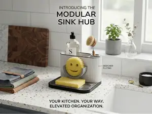 Modular Modern Kitchen Sink Organizer| Scrub Daddy