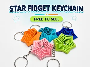 Star Fidget Keychain – Print in Place