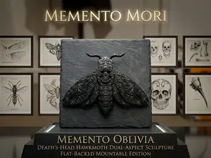 Memento Oblivia - Detailed Death Moth Relief Art