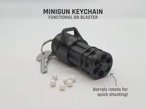 Minigun Keychain — Functional BB Blaster