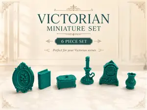 Victorian Mantel & Decor Set – 6 Miniatures