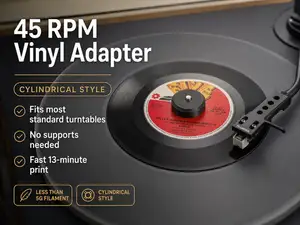 45 RPM Vinyl Adapter – Cylindrical Style