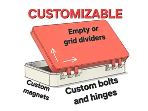 Storage Box with Hinges + Magnetic Lid- PARAMETRIC