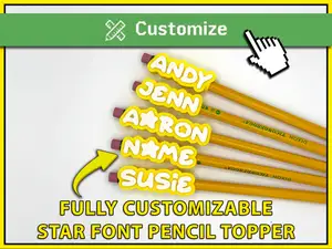 Cute Star Font Custom Pencil Topper Maker