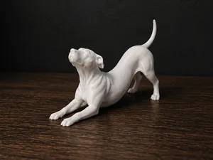 The dog is stretching - American Pitbull