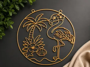 Flamingo Stained Glass Resin Outline