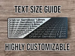 Customizable text size guide