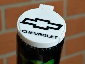 Chevrolet can lid print in place