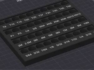 1/4in Bit Tray Organizer - Remix No lip