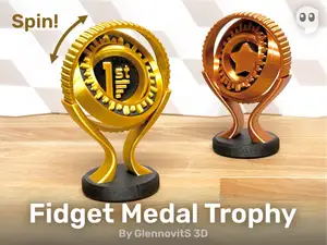 Fidget Medal Trophy (customize and spin!)