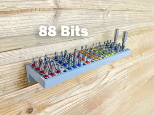 Wall-mounted bit holder for 88 bits