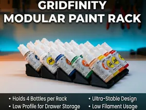 Gridinity Modular Paint Rack - Low Profile