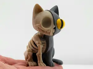 Half Skeleton Cat Figure – Kawaii X-Ray Kitty
