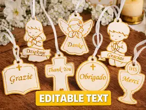 Editable First Communion Ornaments- Thank You Tags