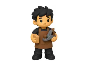 Woodworker Pal Mini Figure - Cute Desk Collectible