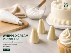 24 Piping Tips – Round + Star + Petal Cake Decor