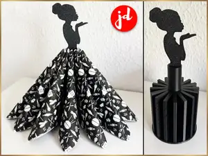 Serviettenhalter mit Frauen Silhouette KISS