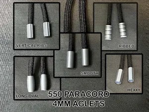 550 Paracord 4mm Aglets - Glue on Ends - 5 Styles