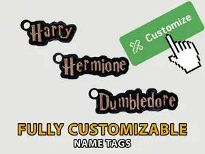 Harry Potter Font Fully Customizable Name Keychain