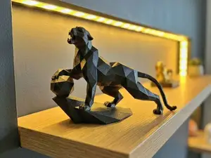 Low poly black panther
