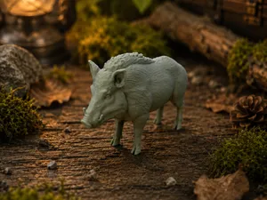 Realistic Wild Boar-Detailed 3D Print Figure