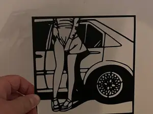 Wall Art Woman Car