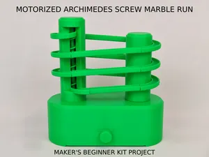 Motorized Archimedes Screw Marble Run