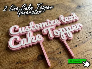 2 Line Cake Topper Generator