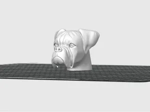 Dog Boxer Head Sculpture 3D Model