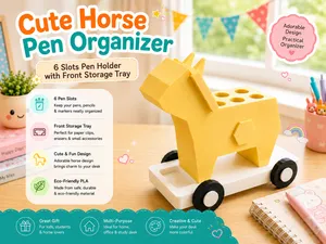 Cute Horse Pen Organizer - 6-Slot Desk Holder