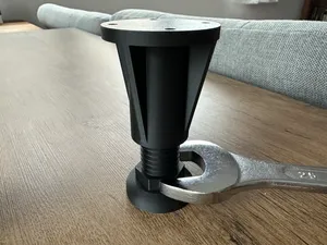Height adjustable leg with wrench adjust