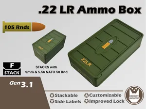 Ammo Storage Box 22LR 105 Round - Stacks with 9mm
