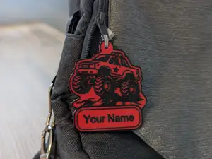 Monster Truck Name Tag / Keychain – Kids Backpack