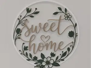 Minimalist "Sweet Home" Floral Wreath