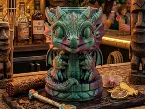 Dragon Tiki Cup  Can cooler / Pen holder